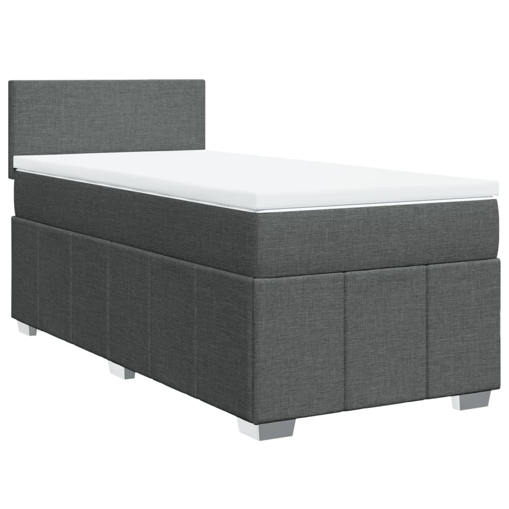 Boxspring met matras stof donkergrijs 90x190 cm is nu te koop bij PeponiXL, paradijselijk wonen!