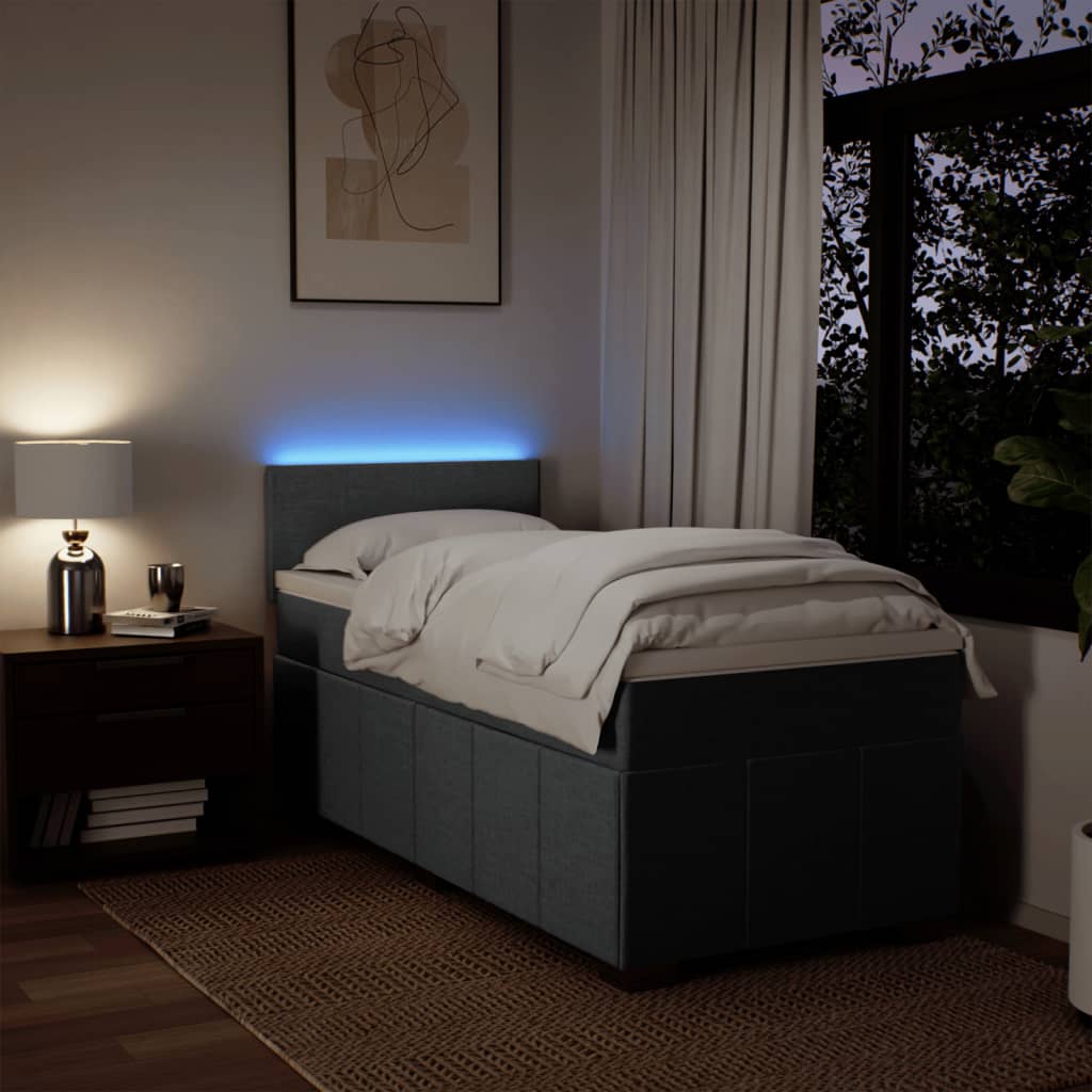 Boxspring met matras stof donkergrijs 90x190 cm is nu te koop bij PeponiXL, paradijselijk wonen!