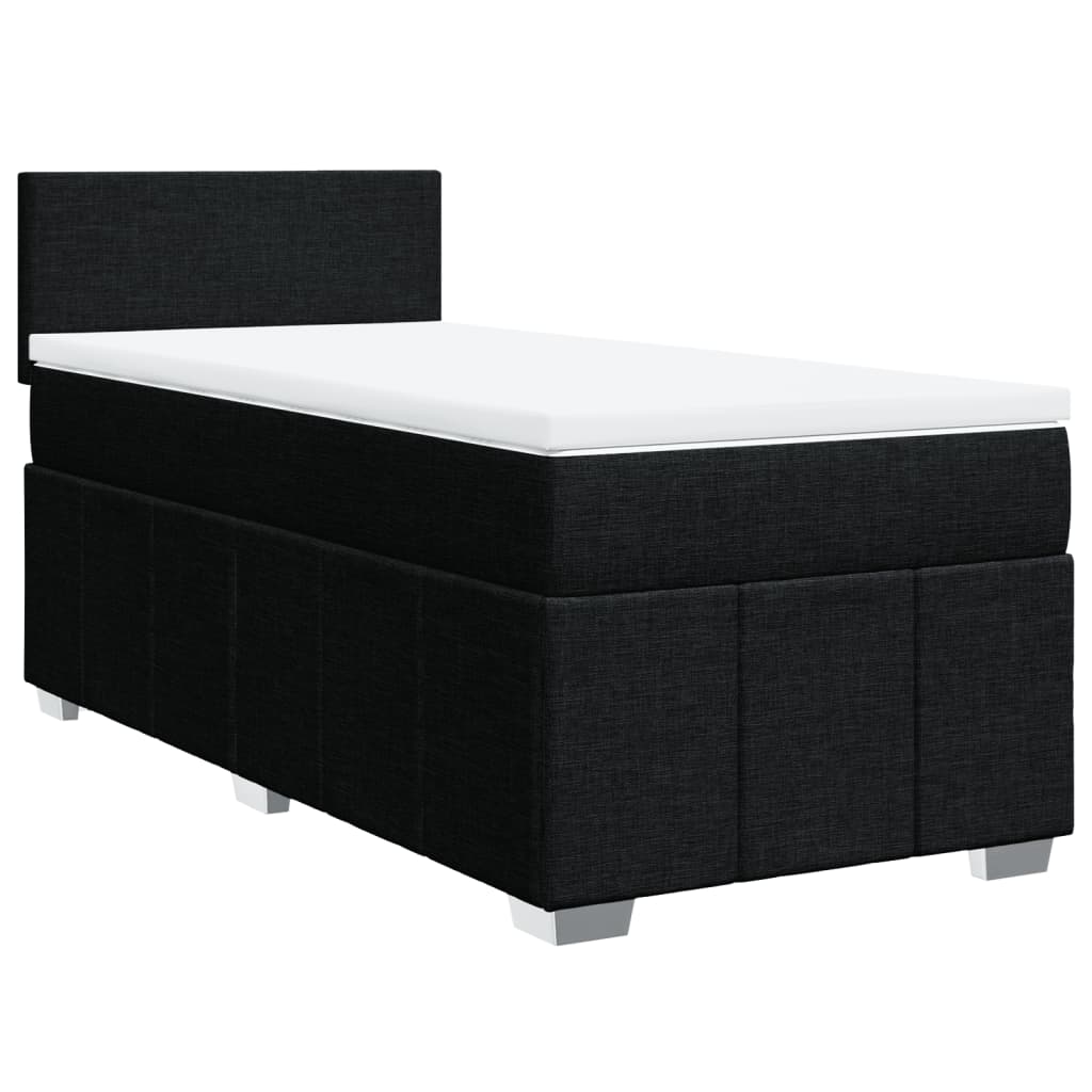 Boxspring met matras stof zwart 90x190 cm is nu te koop bij PeponiXL, paradijselijk wonen!
