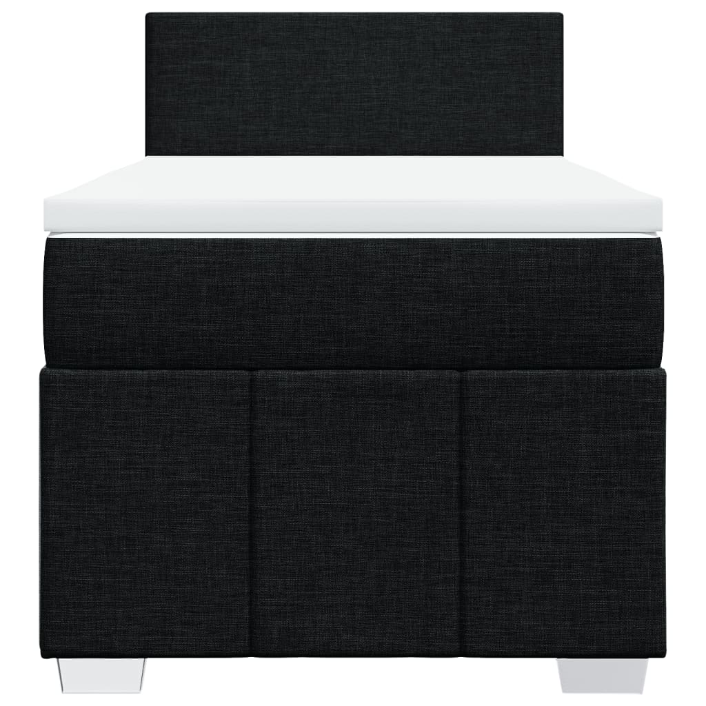 Boxspring met matras stof zwart 90x190 cm is nu te koop bij PeponiXL, paradijselijk wonen!