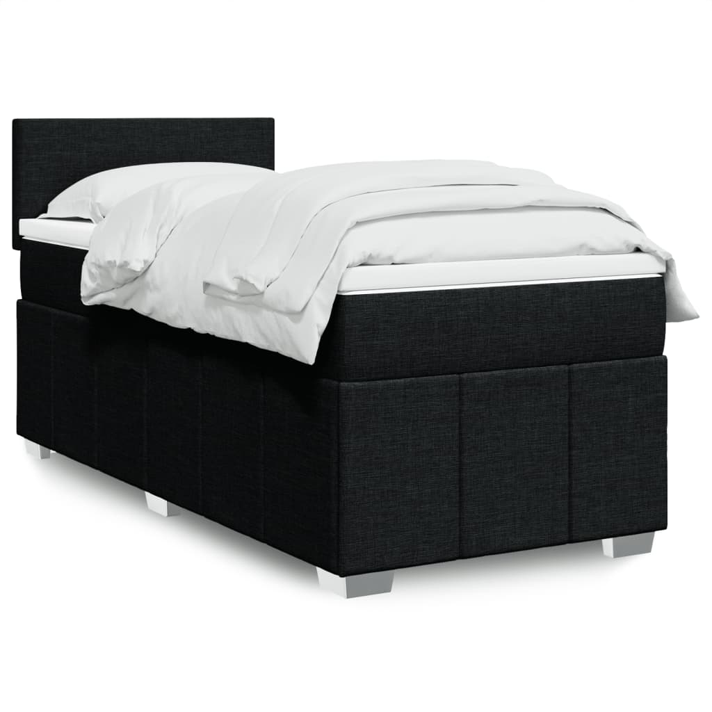Boxspring met matras stof zwart 90x190 cm is nu te koop bij PeponiXL, paradijselijk wonen!