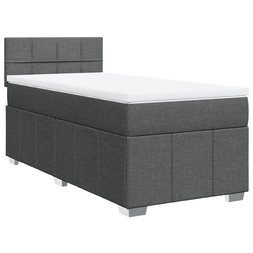Boxspring met matras stof donkergrijs 90x190 cm is nu te koop bij PeponiXL, paradijselijk wonen!