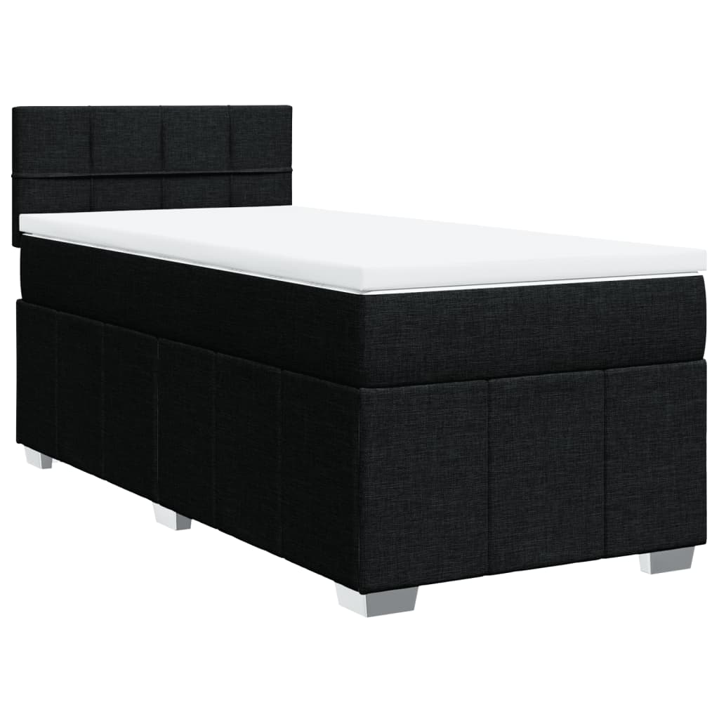 Boxspring met matras stof zwart 90x190 cm is nu te koop bij PeponiXL, paradijselijk wonen!