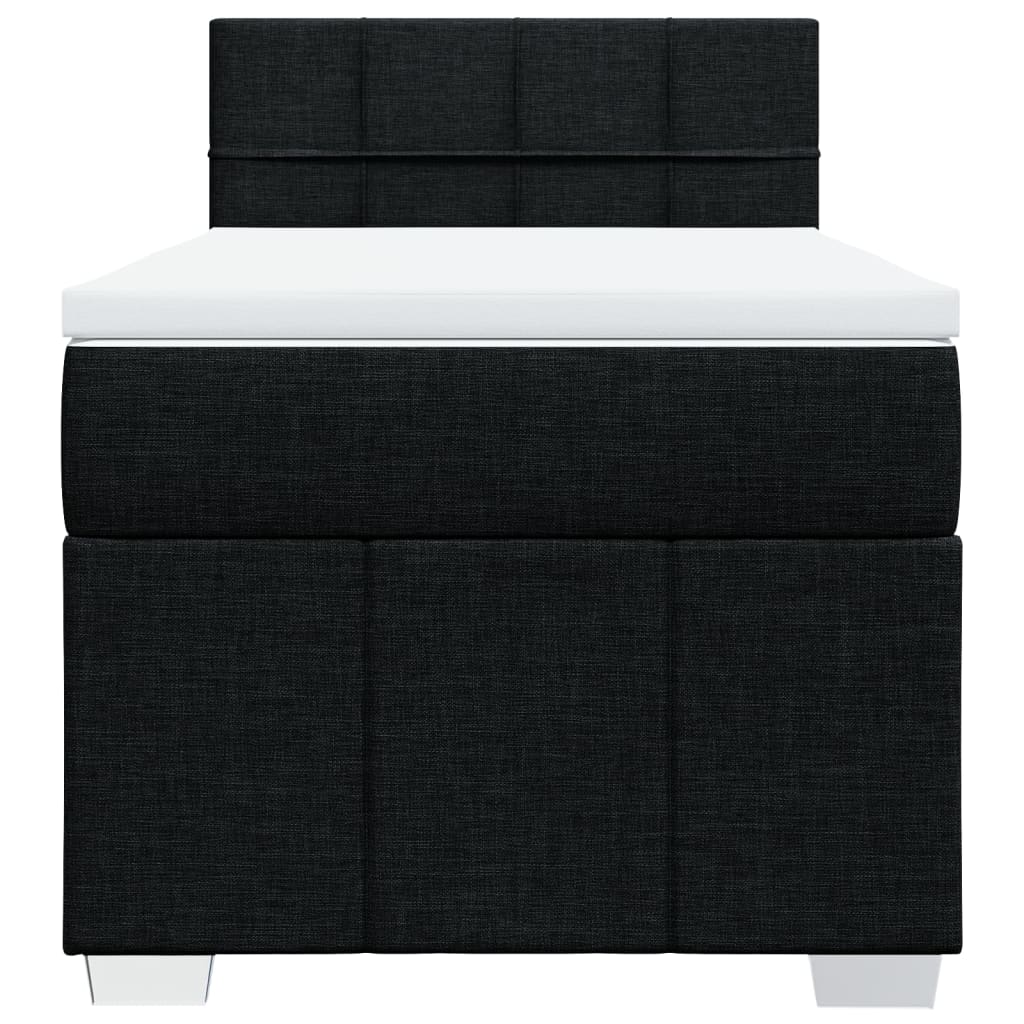 Boxspring met matras stof zwart 90x190 cm is nu te koop bij PeponiXL, paradijselijk wonen!