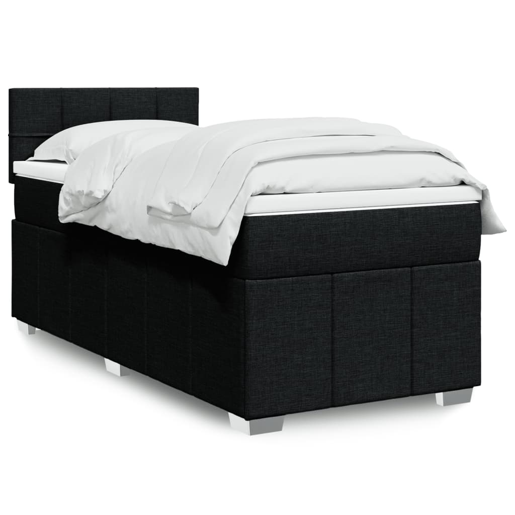 Boxspring met matras stof zwart 90x190 cm is nu te koop bij PeponiXL, paradijselijk wonen!