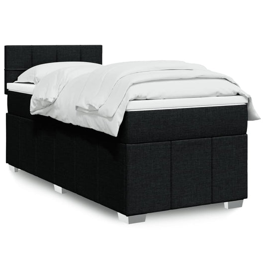 Boxspring met matras stof zwart 90x190 cm is nu te koop bij PeponiXL, paradijselijk wonen!