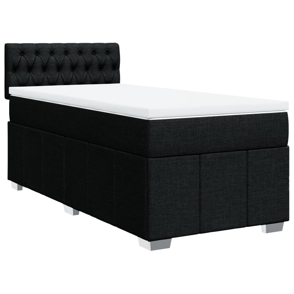 Boxspring met matras stof zwart 90x190 cm is nu te koop bij PeponiXL, paradijselijk wonen!