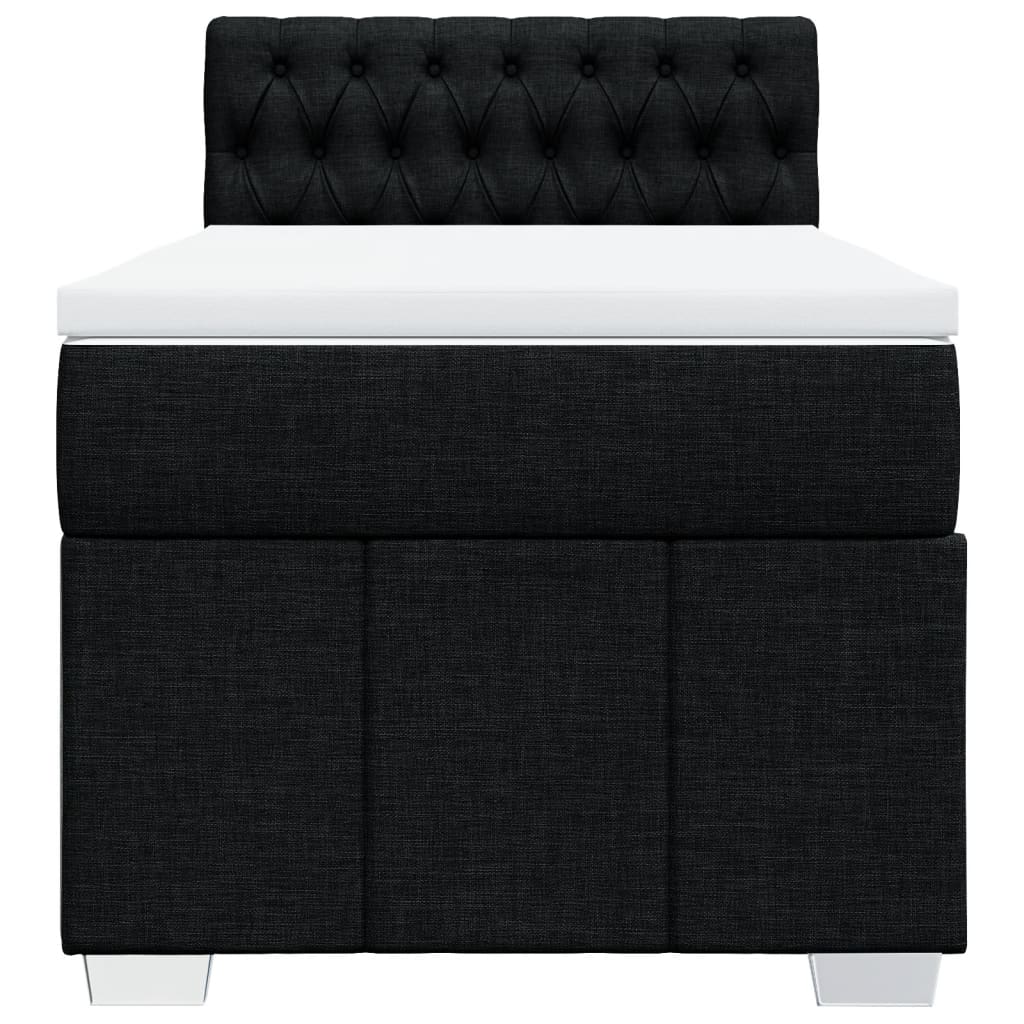 Boxspring met matras stof zwart 90x190 cm is nu te koop bij PeponiXL, paradijselijk wonen!