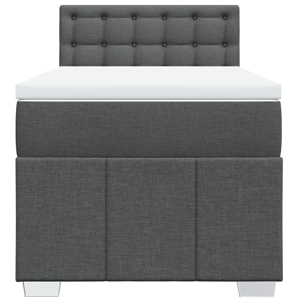 Boxspring met matras stof donkergrijs 90x190 cm is nu te koop bij PeponiXL, paradijselijk wonen!