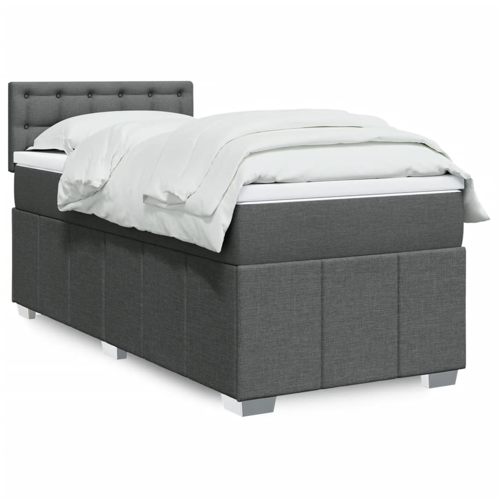 Boxspring met matras stof donkergrijs 90x190 cm is nu te koop bij PeponiXL, paradijselijk wonen!