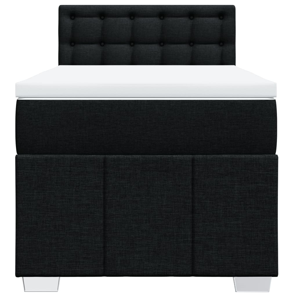 Boxspring met matras stof zwart 90x190 cm is nu te koop bij PeponiXL, paradijselijk wonen!