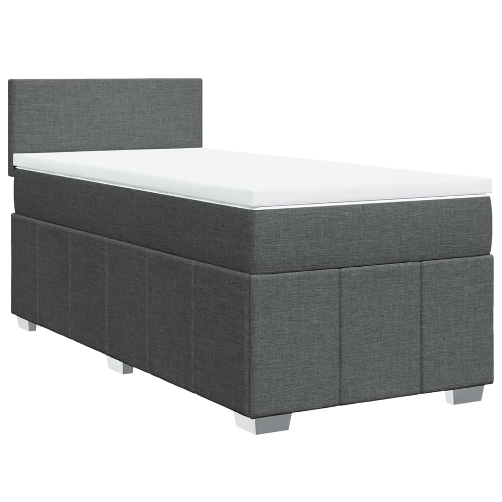 Boxspring met matras stof donkergrijs 90x200 cm is nu te koop bij PeponiXL, paradijselijk wonen!