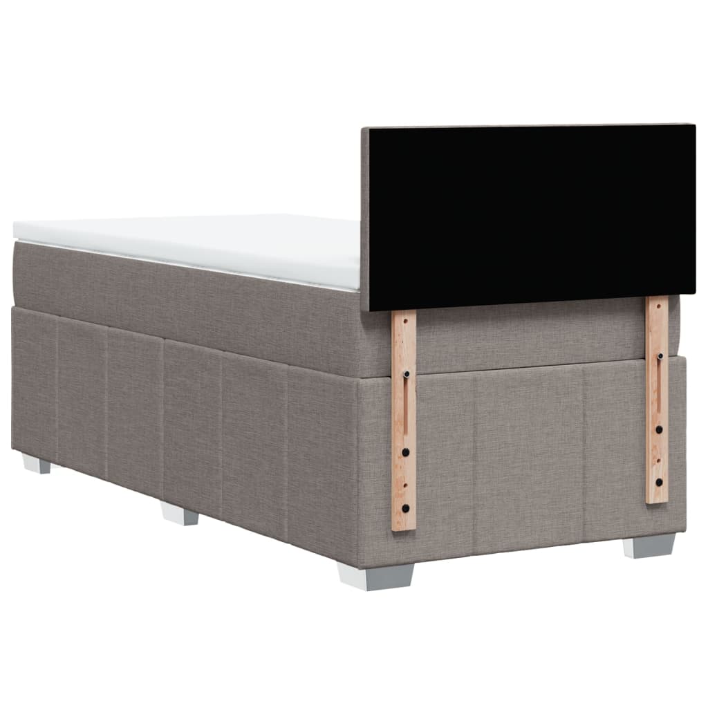Boxspring met matras stof taupe 90x200 cm is nu te koop bij PeponiXL, paradijselijk wonen!