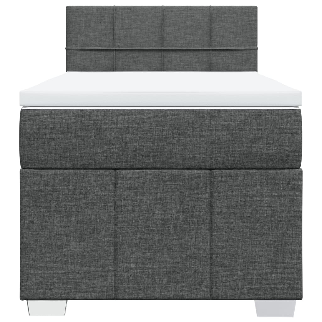 Boxspring met matras stof donkergrijs 90x200 cm is nu te koop bij PeponiXL, paradijselijk wonen!