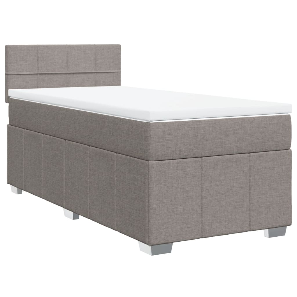 Boxspring met matras stof taupe 90x200 cm is nu te koop bij PeponiXL, paradijselijk wonen!