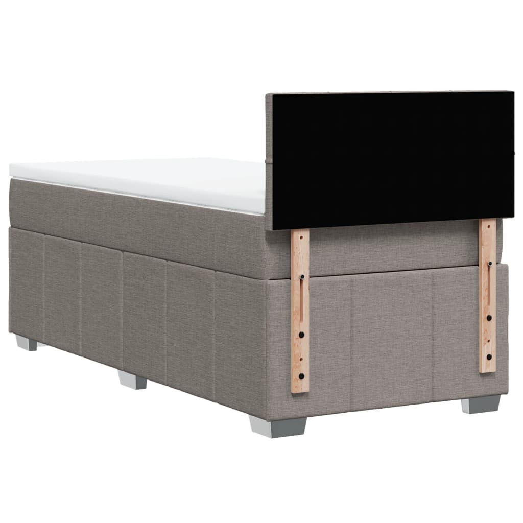 Boxspring met matras stof taupe 90x200 cm is nu te koop bij PeponiXL, paradijselijk wonen!