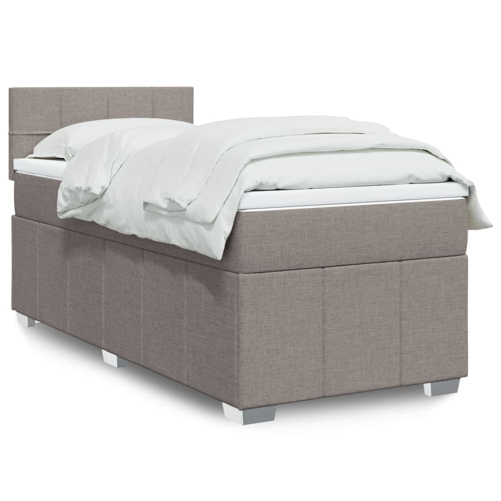 Boxspring met matras stof taupe 90x200 cm is nu te koop bij PeponiXL, paradijselijk wonen!