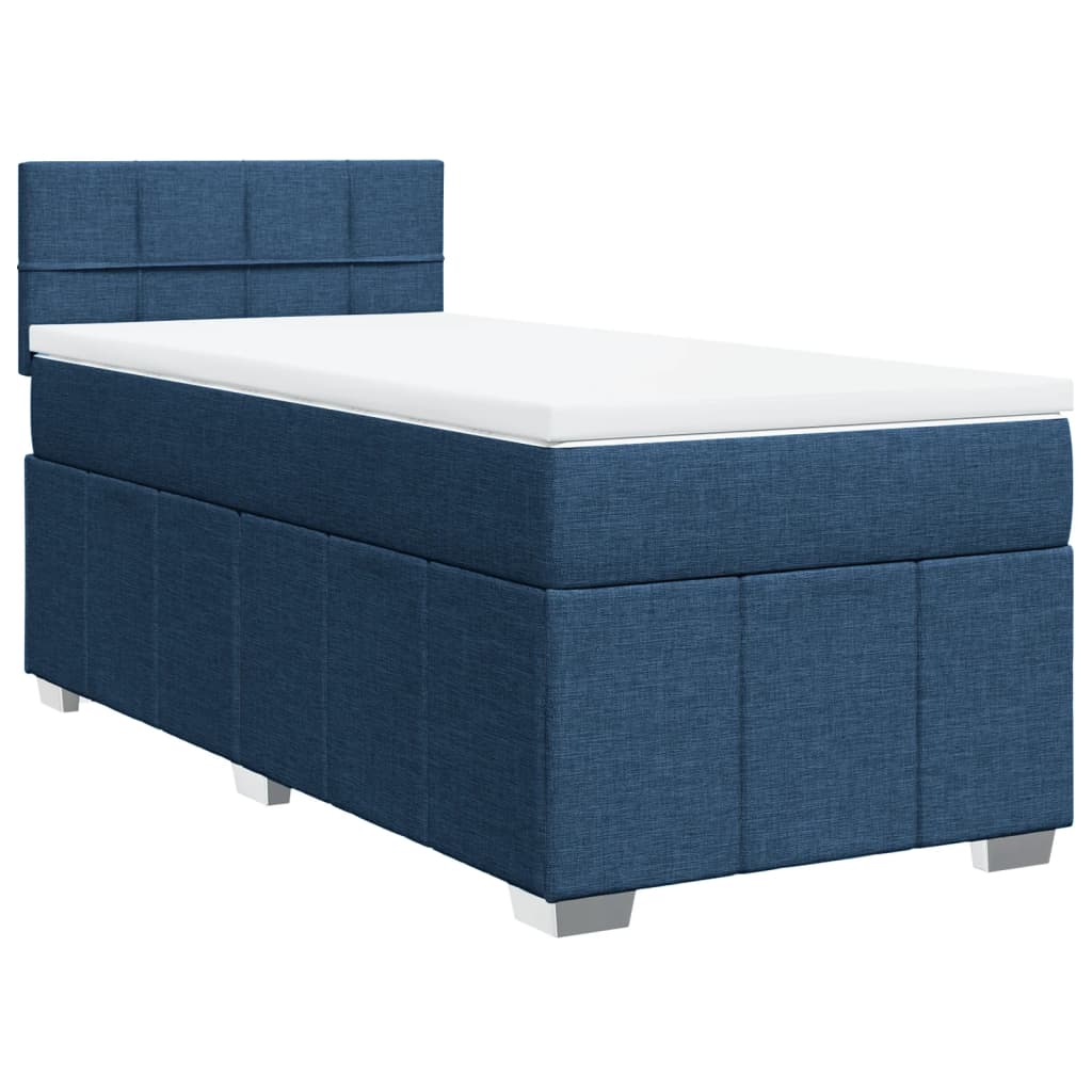 Boxspring met matras stof blauw 90x200 cm is nu te koop bij PeponiXL, paradijselijk wonen!