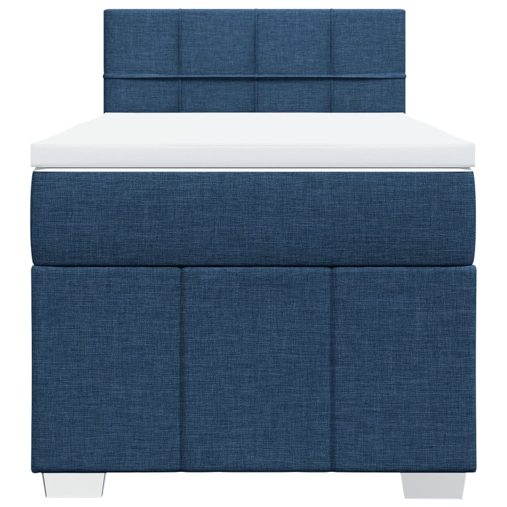 Boxspring met matras stof blauw 90x200 cm is nu te koop bij PeponiXL, paradijselijk wonen!