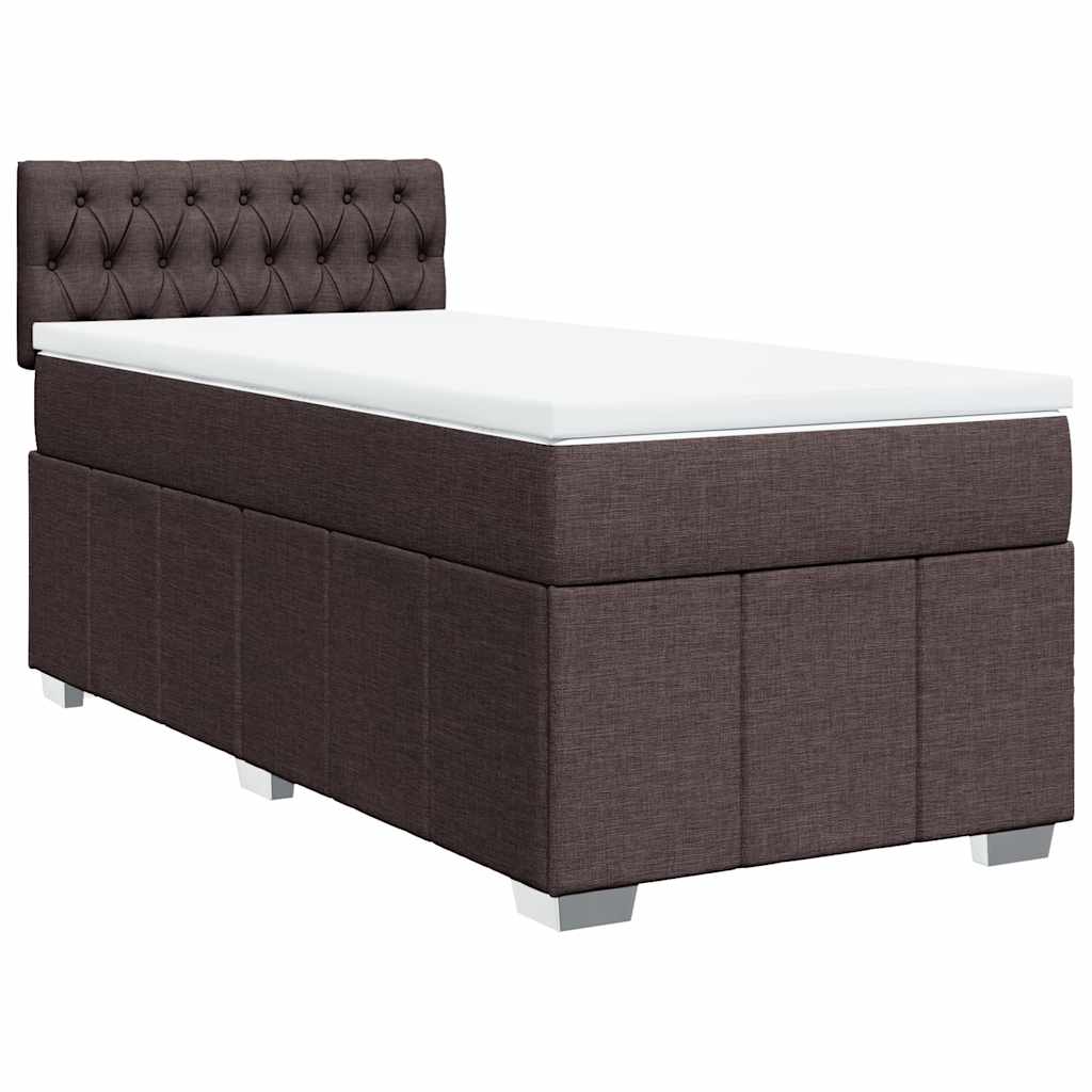 Boxspring met matras stof donkerbruin 90x200 cm is nu te koop bij PeponiXL, paradijselijk wonen!
