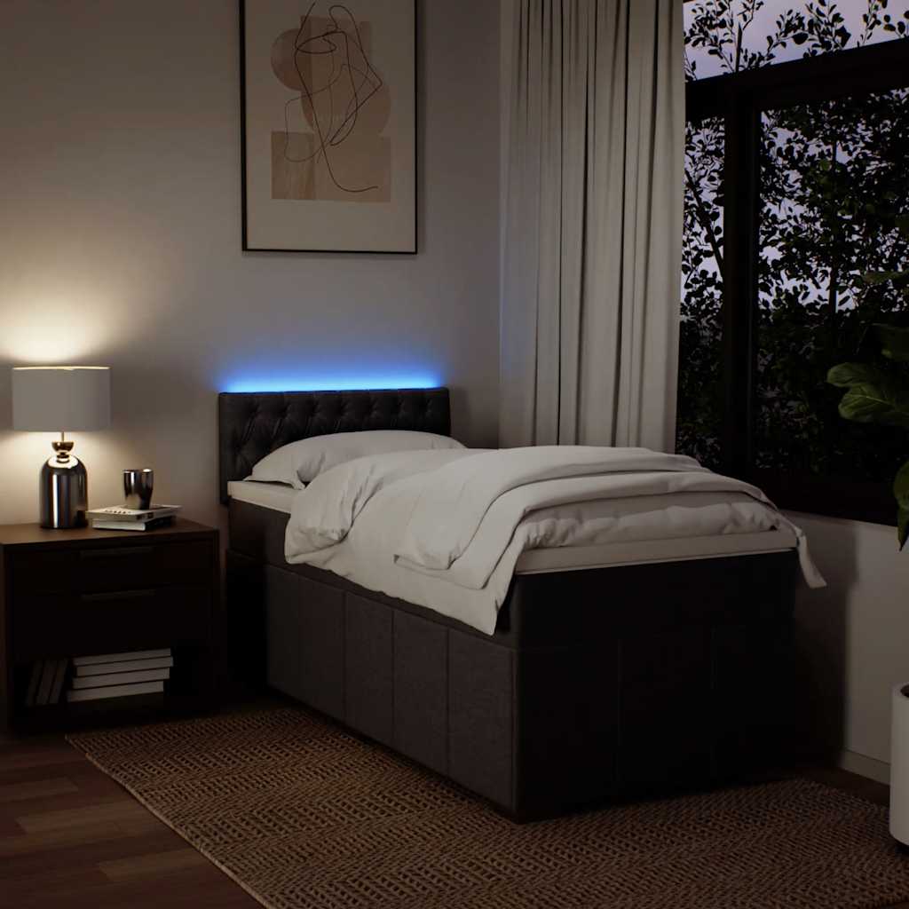 Boxspring met matras stof donkerbruin 90x200 cm is nu te koop bij PeponiXL, paradijselijk wonen!