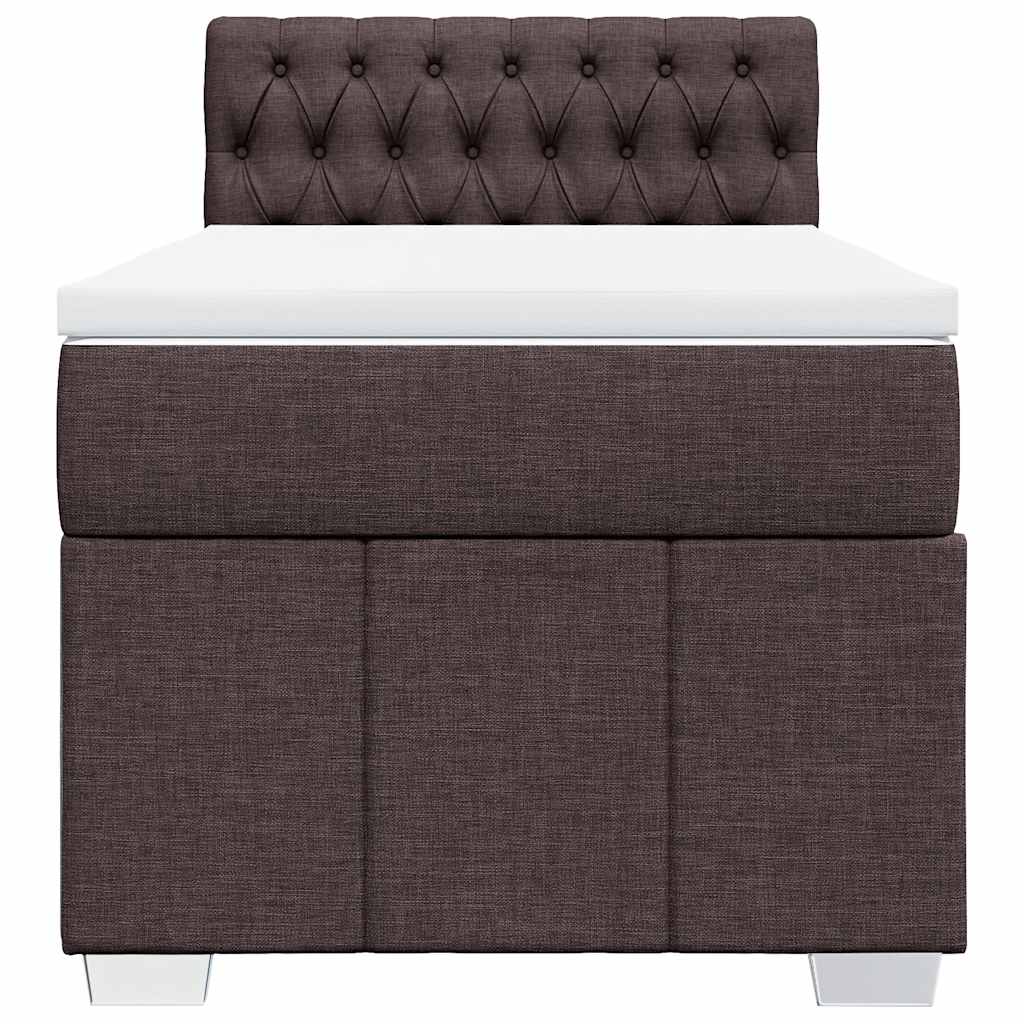 Boxspring met matras stof donkerbruin 90x200 cm is nu te koop bij PeponiXL, paradijselijk wonen!