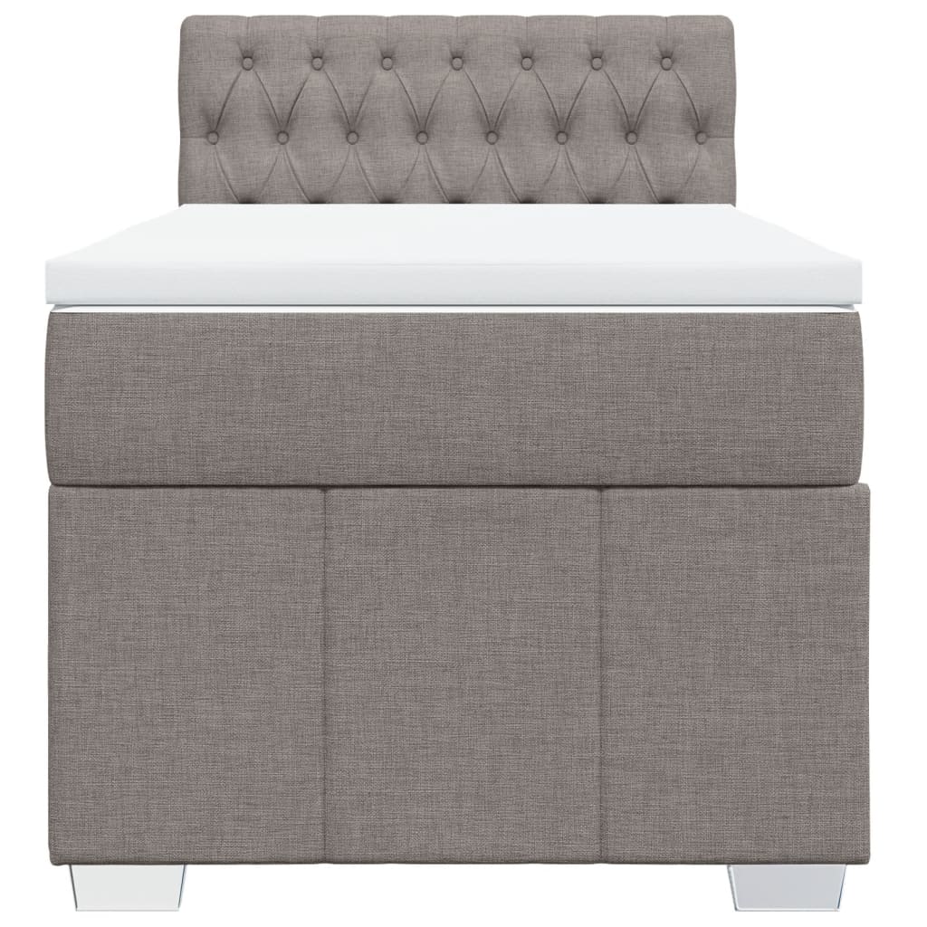 Boxspring met matras stof taupe 90x200 cm is nu te koop bij PeponiXL, paradijselijk wonen!