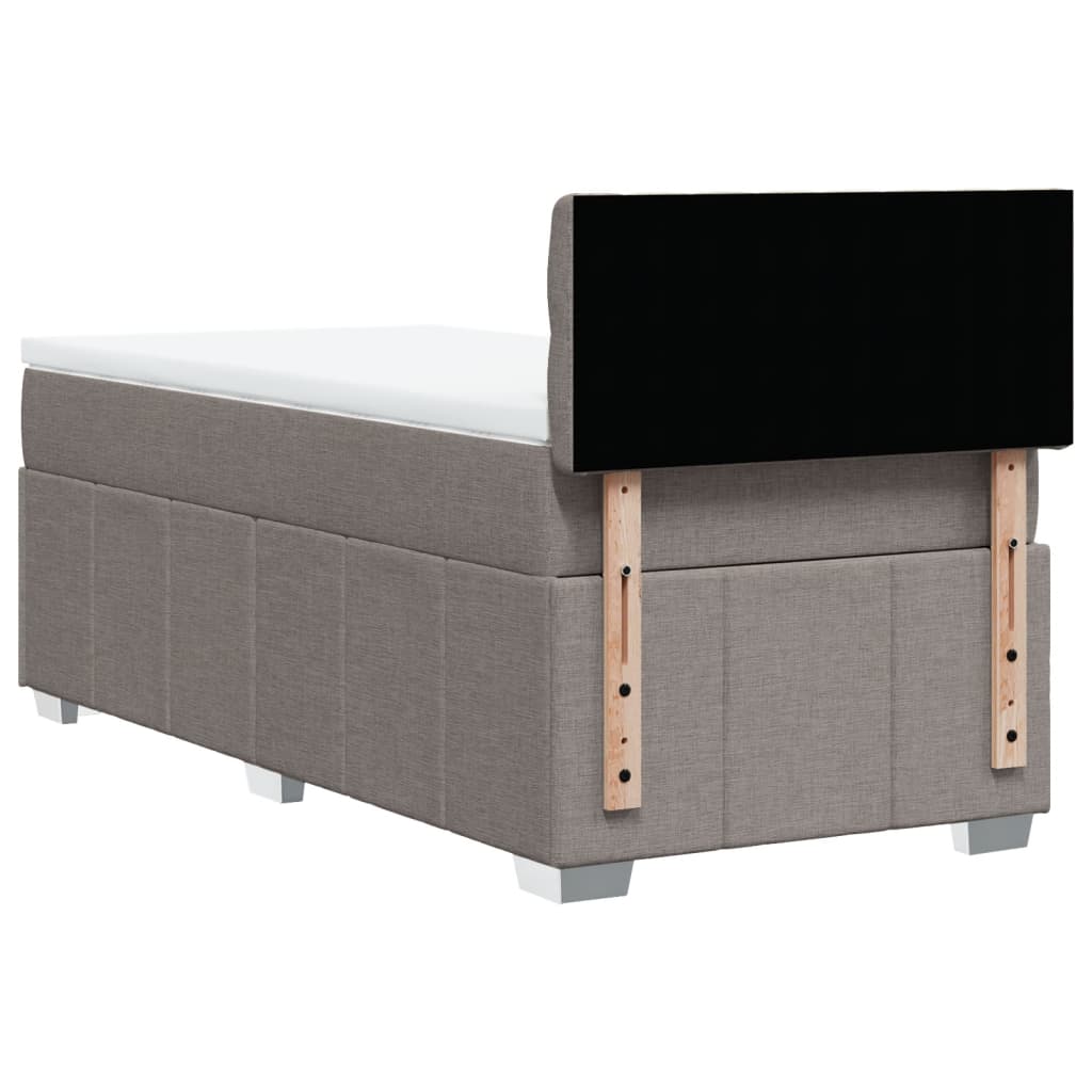 Boxspring met matras stof taupe 90x200 cm is nu te koop bij PeponiXL, paradijselijk wonen!