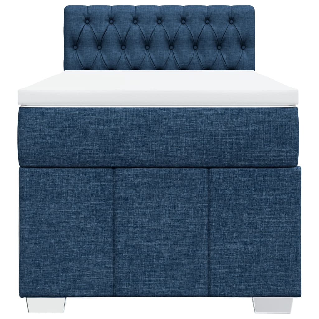 Boxspring met matras stof blauw 90x200 cm is nu te koop bij PeponiXL, paradijselijk wonen!