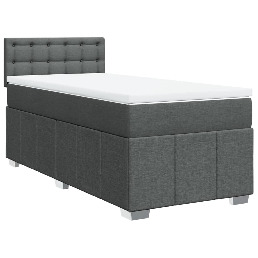 Boxspring met matras stof donkergrijs 90x200 cm is nu te koop bij PeponiXL, paradijselijk wonen!