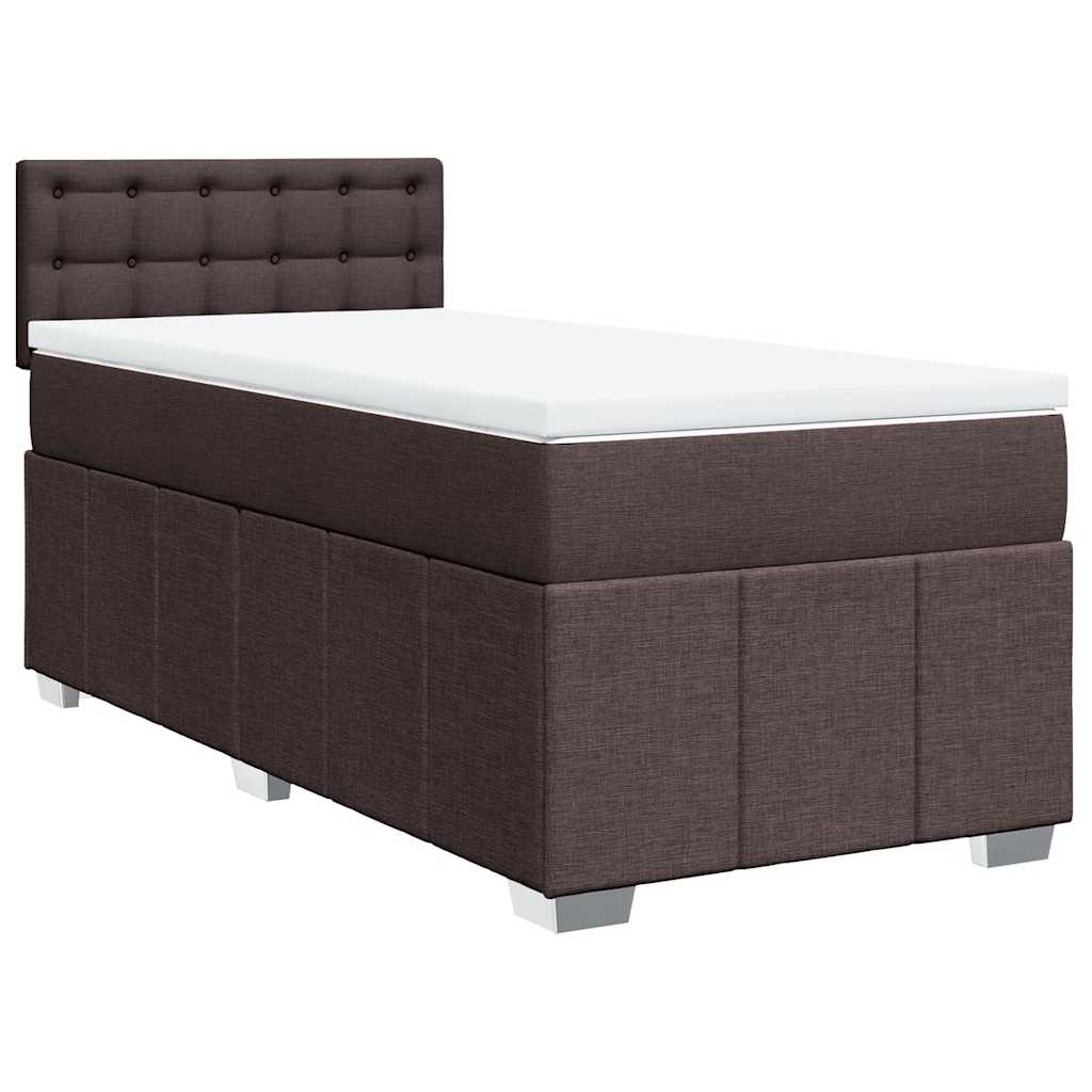 Boxspring met matras stof donkerbruin 90x200 cm is nu te koop bij PeponiXL, paradijselijk wonen!