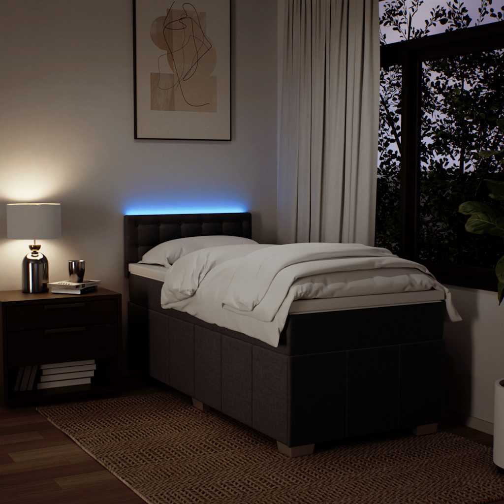 Boxspring met matras stof donkerbruin 90x200 cm is nu te koop bij PeponiXL, paradijselijk wonen!