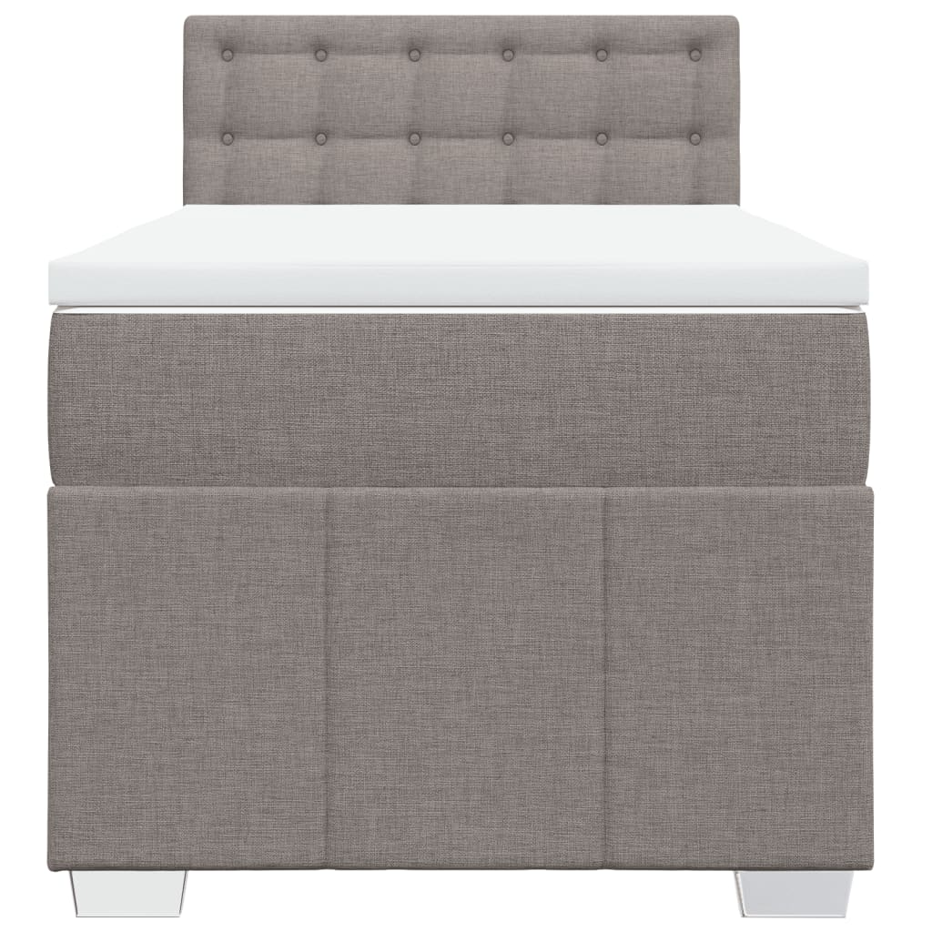 Boxspring met matras stof taupe 90x200 cm is nu te koop bij PeponiXL, paradijselijk wonen!
