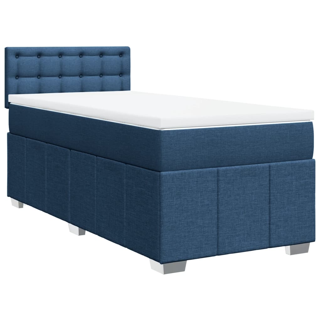 Boxspring met matras stof blauw 90x200 cm is nu te koop bij PeponiXL, paradijselijk wonen!