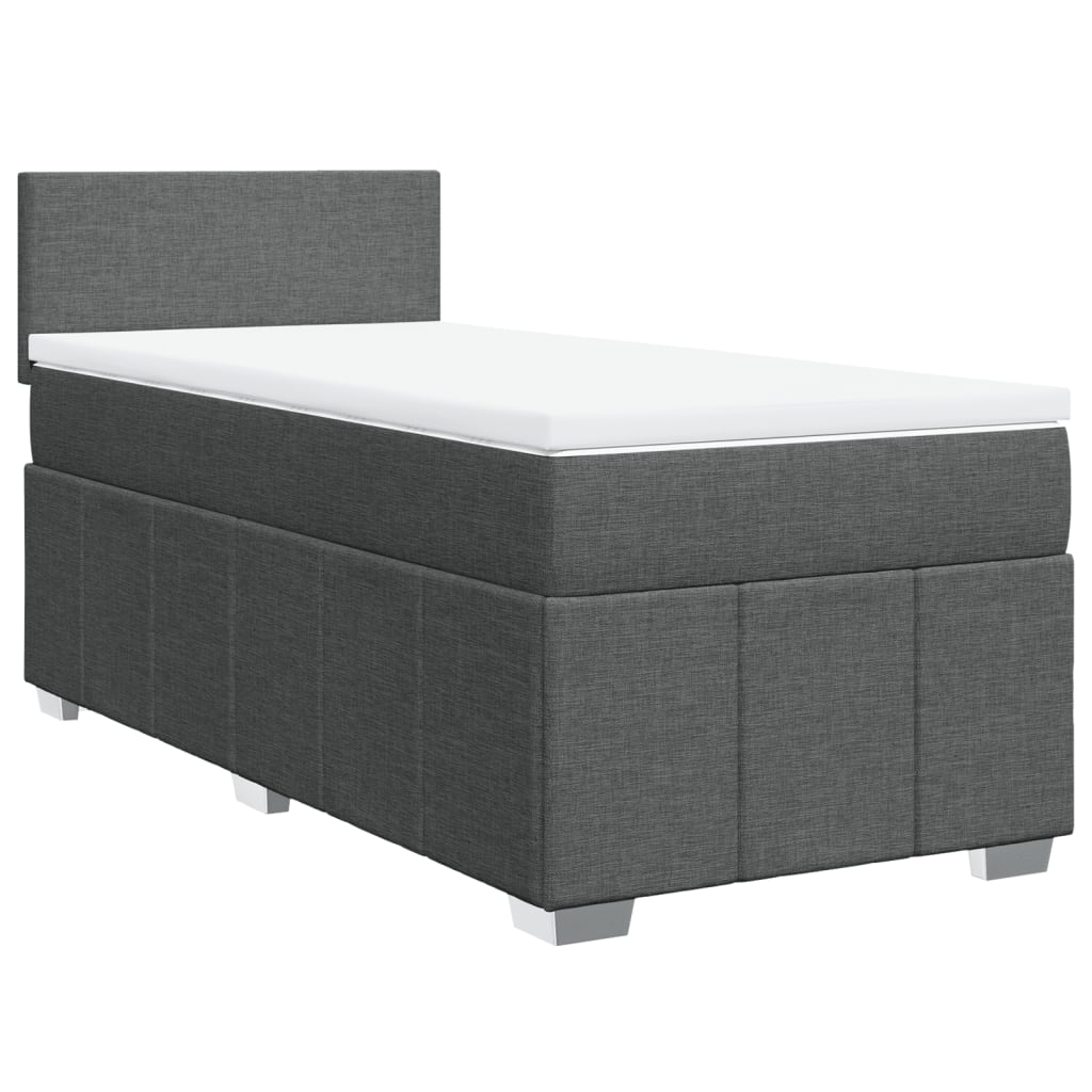 Boxspring met matras stof donkergrijs 100x200 cm is nu te koop bij PeponiXL, paradijselijk wonen!