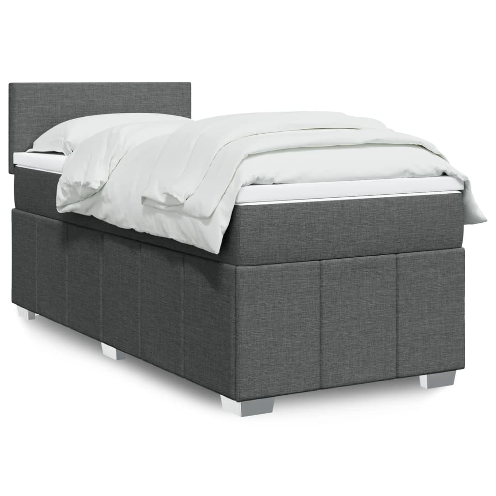 Boxspring met matras stof donkergrijs 100x200 cm is nu te koop bij PeponiXL, paradijselijk wonen!