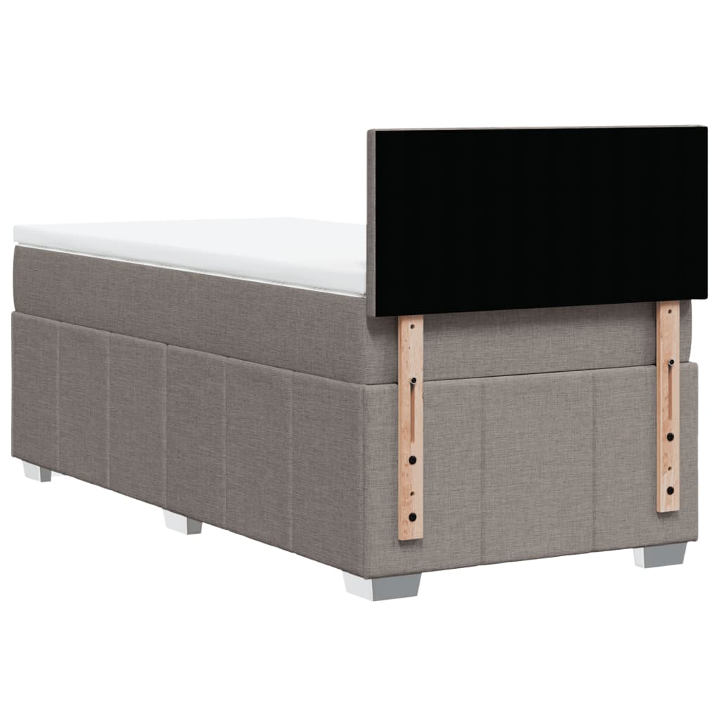 Boxspring met matras stof taupe 100x200 cm is nu te koop bij PeponiXL, paradijselijk wonen!