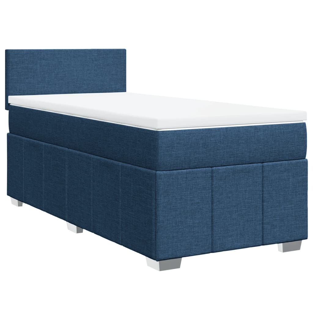 Boxspring met matras stof blauw 100x200 cm is nu te koop bij PeponiXL, paradijselijk wonen!