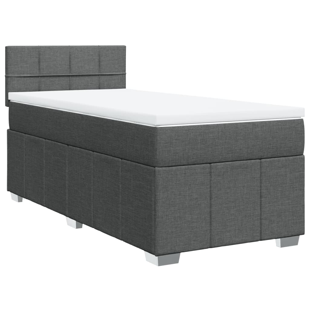 Boxspring met matras stof donkergrijs 100x200 cm is nu te koop bij PeponiXL, paradijselijk wonen!