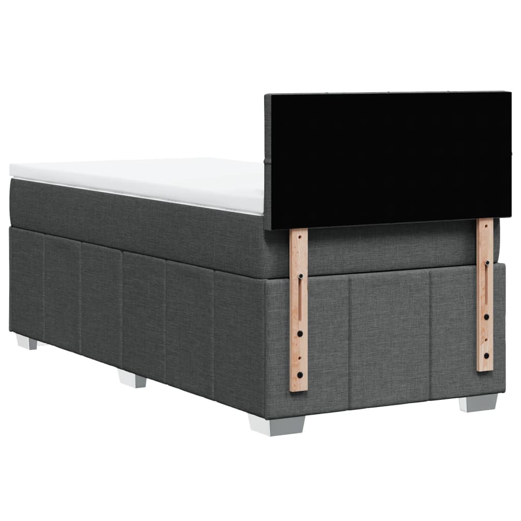 Boxspring met matras stof donkergrijs 100x200 cm is nu te koop bij PeponiXL, paradijselijk wonen!