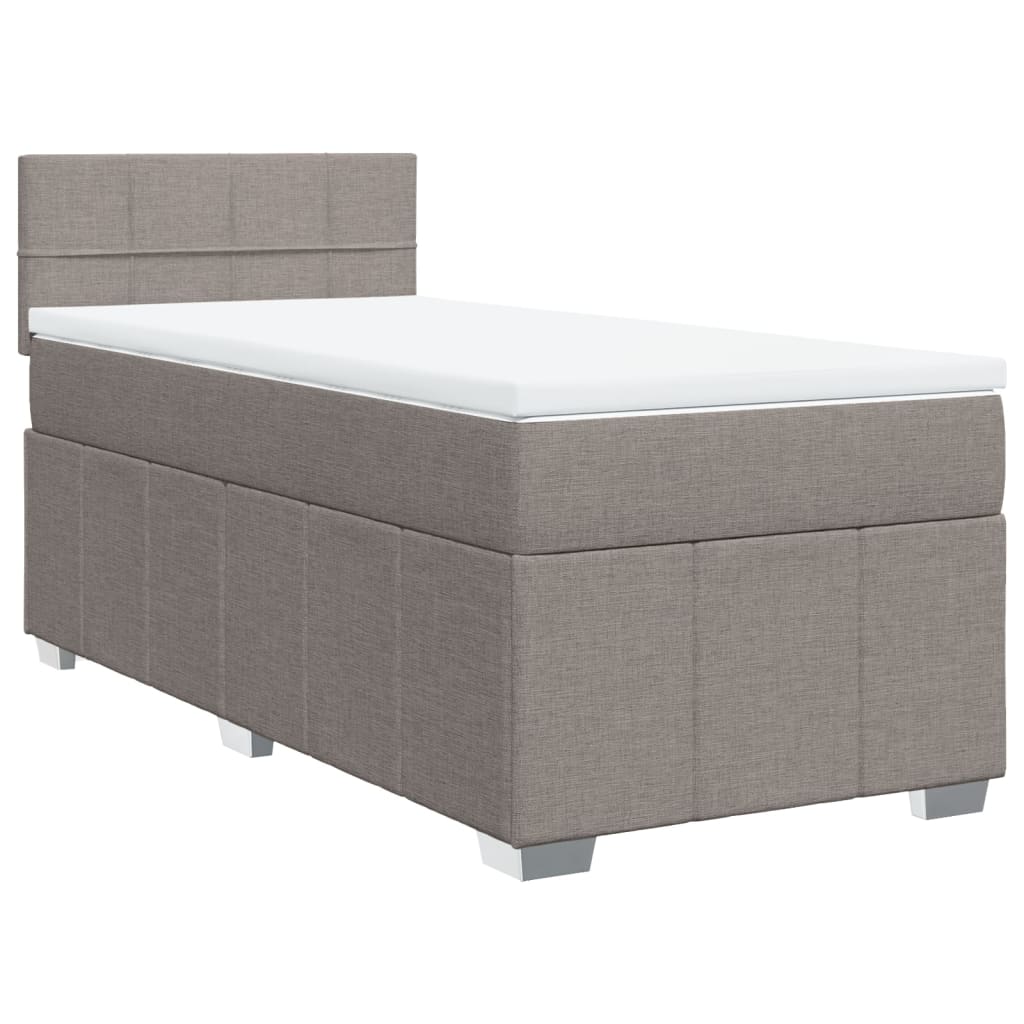 Boxspring met matras stof taupe 100x200 cm is nu te koop bij PeponiXL, paradijselijk wonen!
