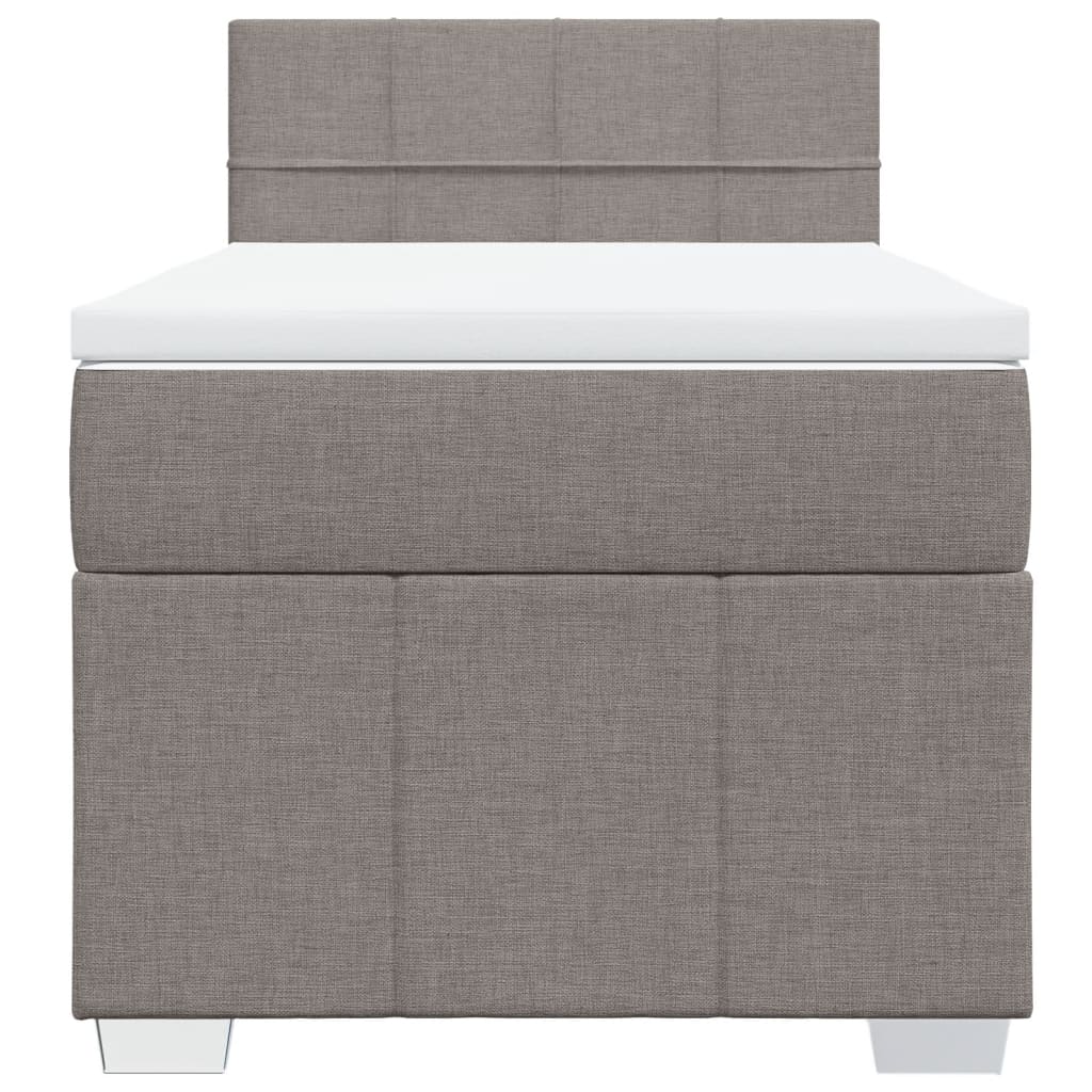 Boxspring met matras stof taupe 100x200 cm is nu te koop bij PeponiXL, paradijselijk wonen!