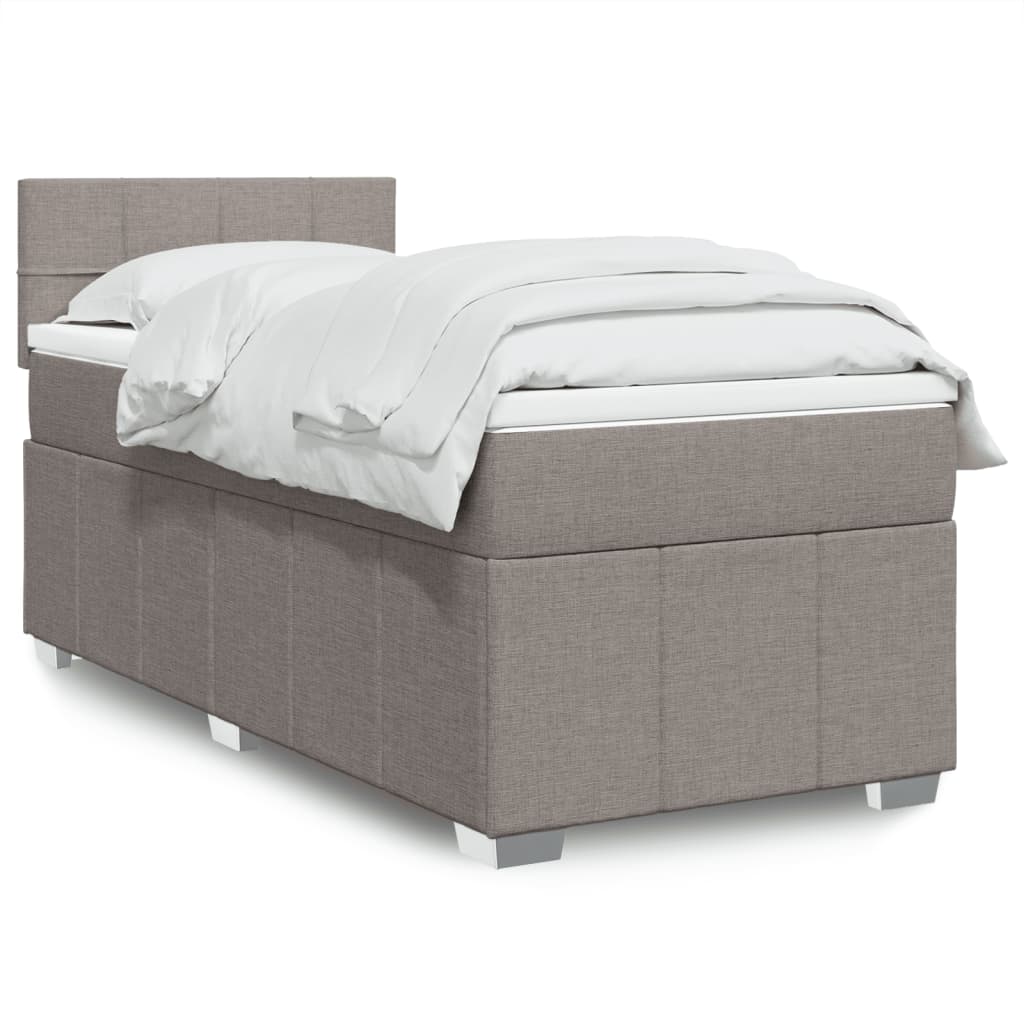 Boxspring met matras stof taupe 100x200 cm is nu te koop bij PeponiXL, paradijselijk wonen!