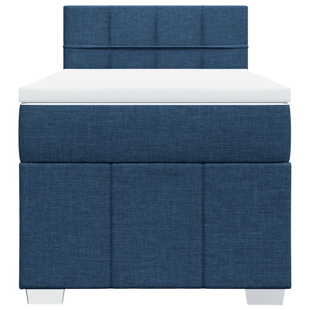 Boxspring met matras stof blauw 100x200 cm is nu te koop bij PeponiXL, paradijselijk wonen!