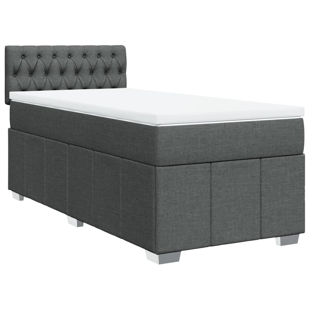 Boxspring met matras stof donkergrijs 100x200 cm is nu te koop bij PeponiXL, paradijselijk wonen!