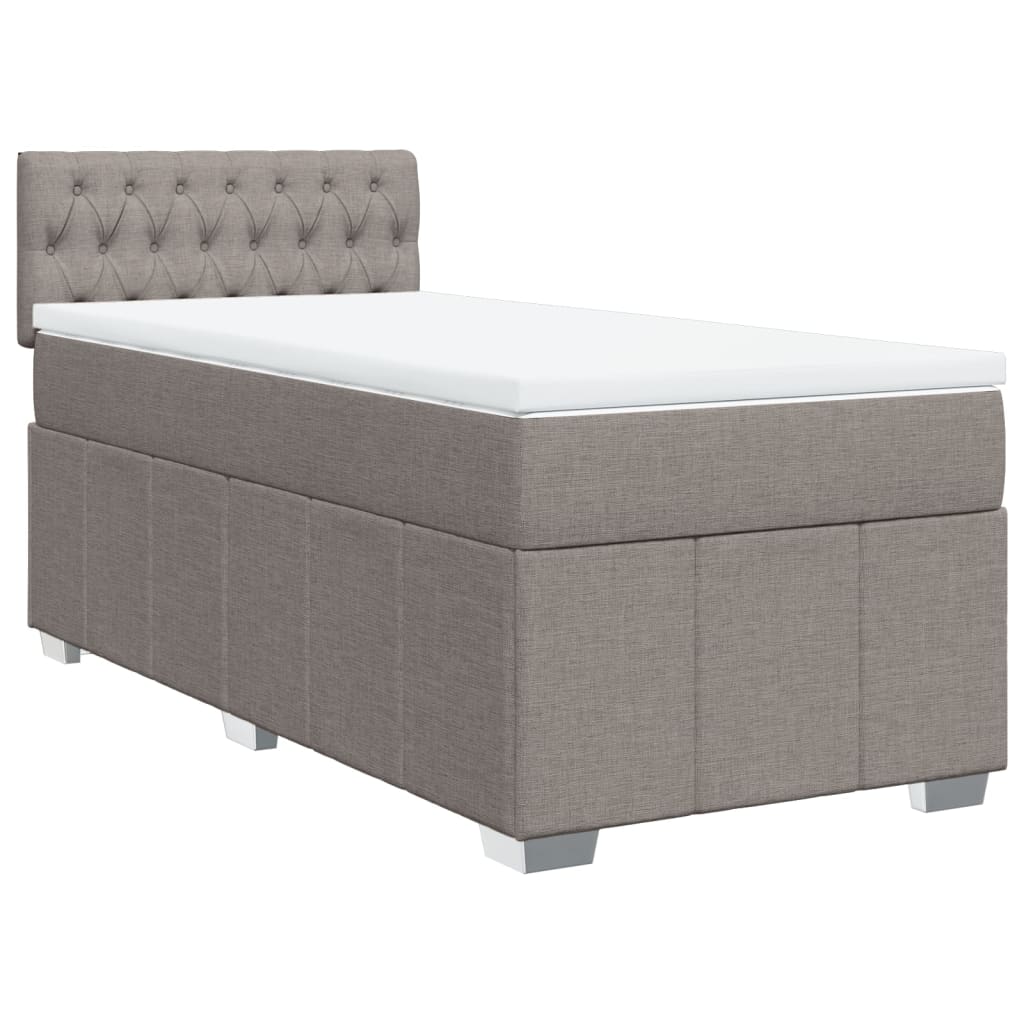 Boxspring met matras stof taupe 100x200 cm is nu te koop bij PeponiXL, paradijselijk wonen!