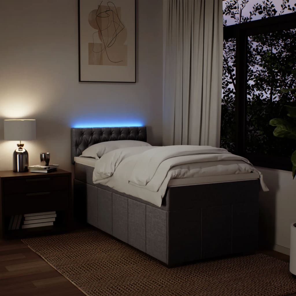 Boxspring met matras stof taupe 100x200 cm is nu te koop bij PeponiXL, paradijselijk wonen!