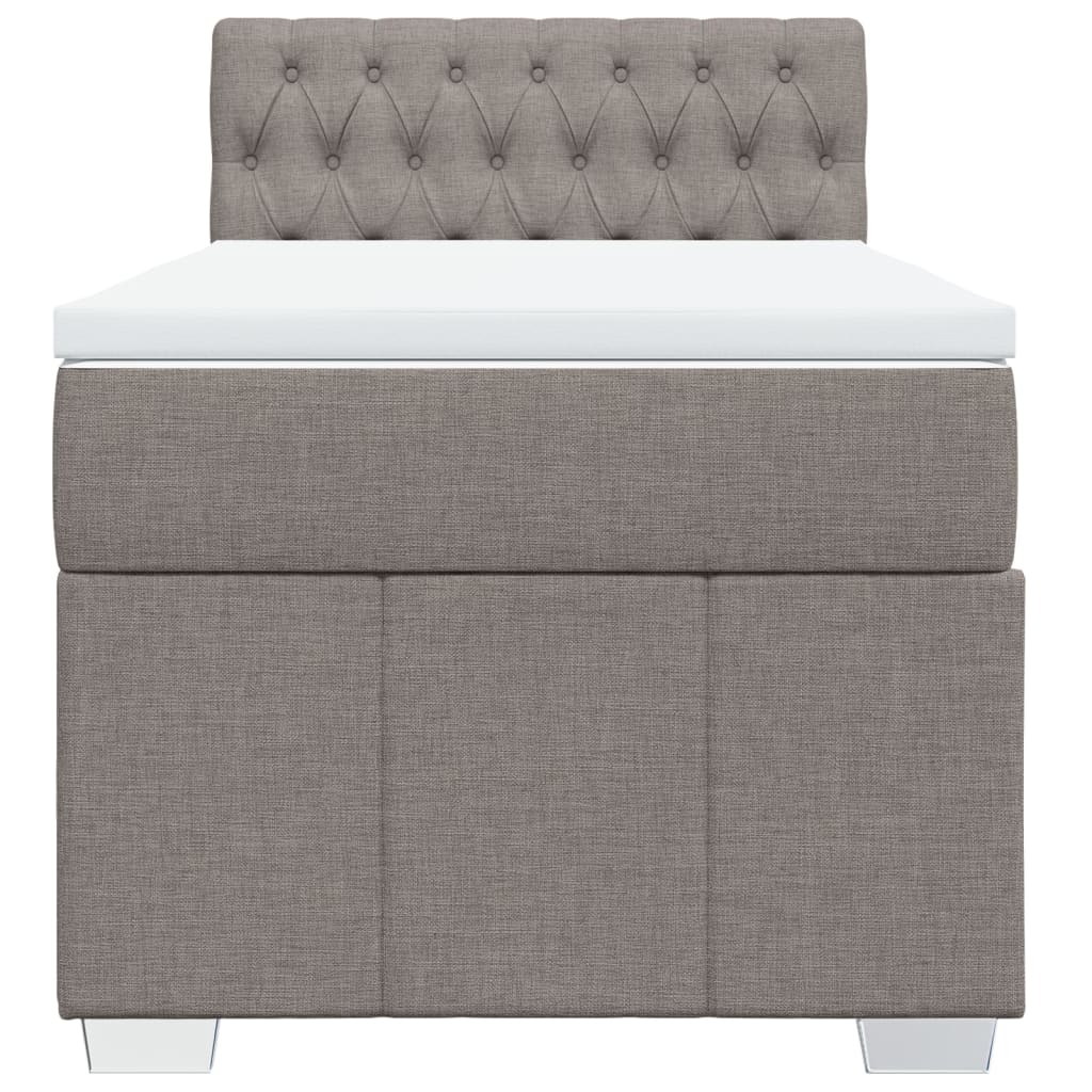 Boxspring met matras stof taupe 100x200 cm is nu te koop bij PeponiXL, paradijselijk wonen!