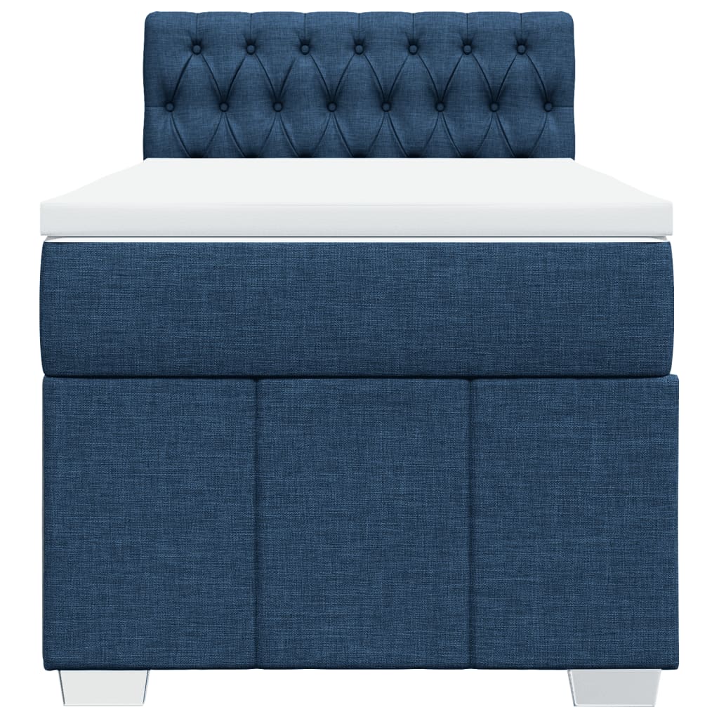 Boxspring met matras stof blauw 100x200 cm is nu te koop bij PeponiXL, paradijselijk wonen!