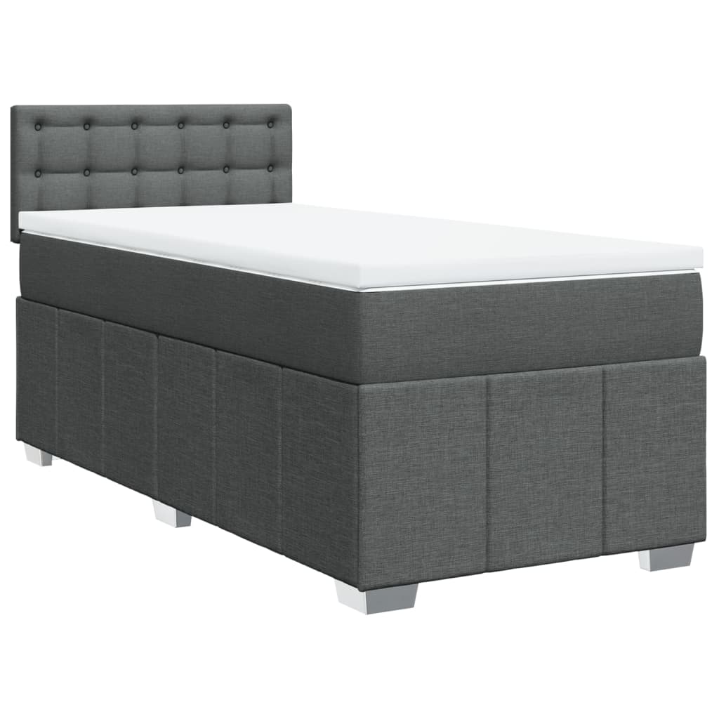 Boxspring met matras stof donkergrijs 100x200 cm is nu te koop bij PeponiXL, paradijselijk wonen!